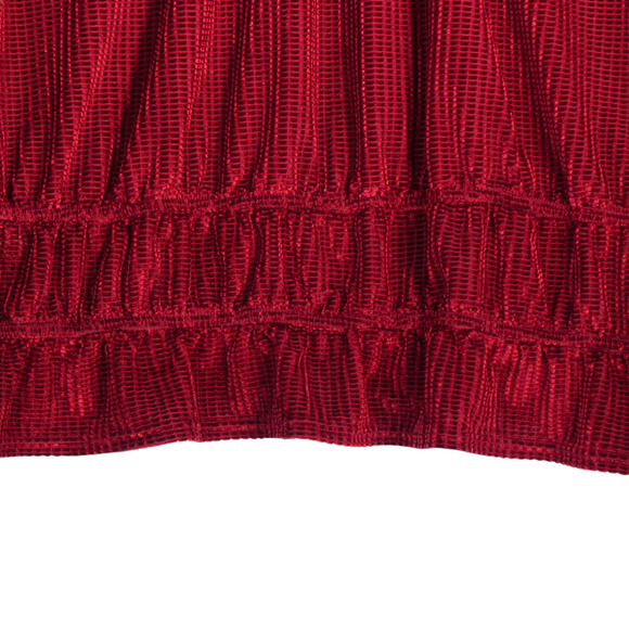 NEW Lost Wander Sweater Women XL Red Stretch Velvet Velour Textured Mock Top - Picture 3 of 9